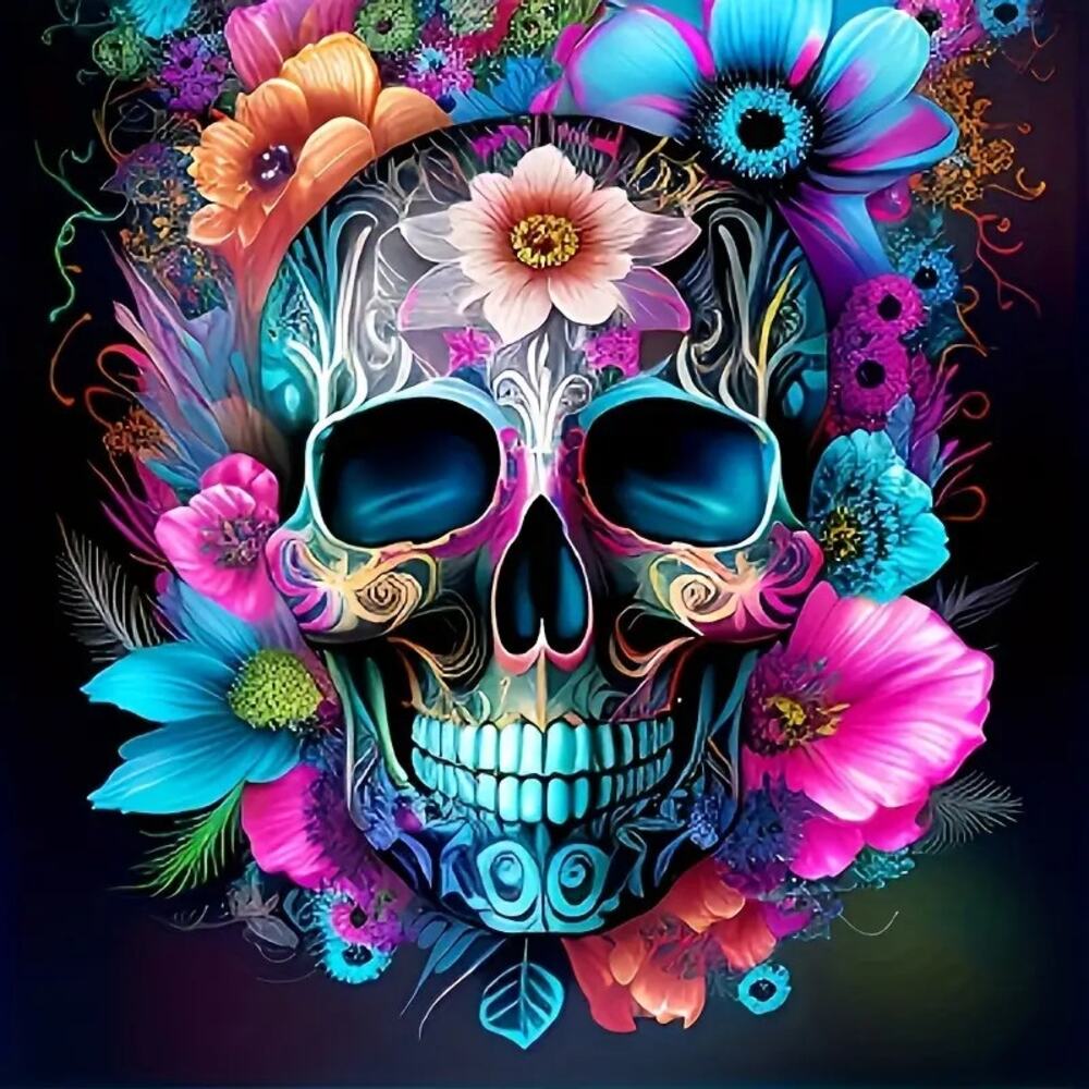 Diamond Art     Skull   8 X 8 in     Materials Included      Adult